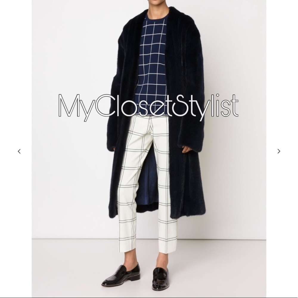 DEREK LAM $1,390 Pants NWT Slim Wool Trousers! 44 black - Picture 2 of 8